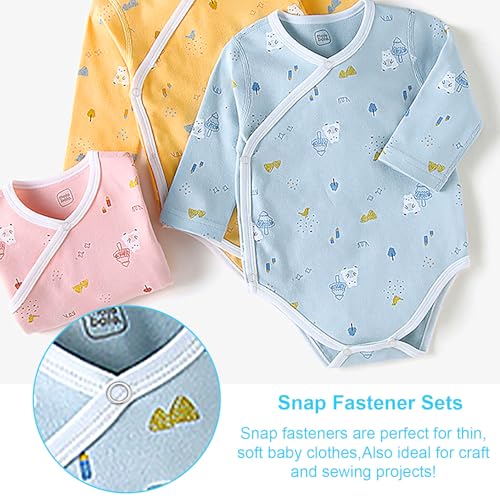 200 Sets Snaps for Fabric, Metal Snaps Buttons with Fastener Pliers Press Tool Kit for DIY Crafting, Clothing, Buttons for Clothes Sewing (9.5mm)