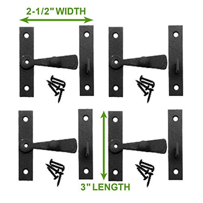 Cabinet Catch Black Wrought Iron .375in Offset 2.5in W Set of 4 - color: Wrought Iron Offset, size: Pack of 4