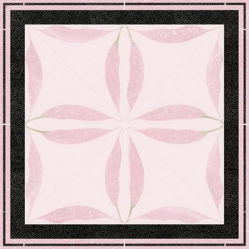 HOMETITUTE Pink Glitter Leaf Petal Floor 12in Vinyl Tile - color: Pink
