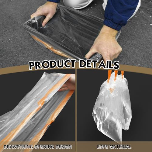 ROLLINGDOG 12 inch Disposable Paint Tray Liners - color: 5pc Paint Tray Liners(Drawstring Opening)