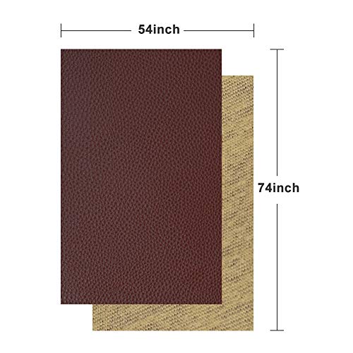TORRAMI Soft Faux Leather Fabric, 1 Yard 54 x 36 in, Coffee PU Leather - color: Coffee, size: 1 Yard (54 x 36 inch)