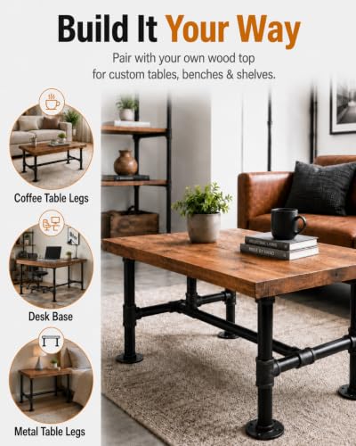 16" H-Shape Metal Table Legs Set - size: 16'' x 7.87''