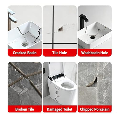 Self-Adhesive Bathtub Repair Kit & Vinyl Siding Patch Kit for Tub Crack, Hole, Wall Repair. Waterproof Shower Wall Cover & Plastic Bathtub Wall Solution, White Bathroom&Tub Repair Kit with Patch