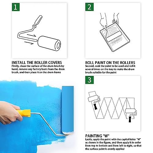 8 Pieces 6 inch Foam Paint Roller Cover with 2 Frame Set - size: 6",8pcs