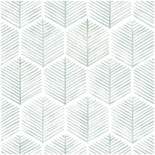 OSECAGE Modern Peel and Stick Wallpaper Boho Contact Paper 17.3''×393'' - color: Green, size: 17.3" x 393"