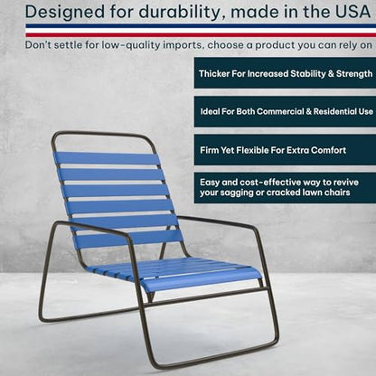 KOMORAX 200ft Long 1.5" Wide Vinyl Chair Strapping. Repair & Replacement Matte Finish.for Patio Outdoor Lawn Garden Durable Attractive (Royal Blue) - color: Royal Blue