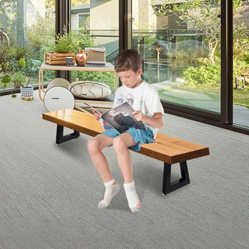 10 Inch Trapezoid Metal Table Legs Black, DIY Furniture Feets for Bench, Coffee Table, Stool,Cabinet Legs, Including Screws and Adjustable Feet Pads, 10” x 7.9” - size: 10 Inch T