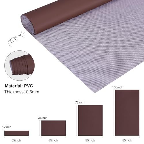 Faux Leather, Marine Vinyl PVC Leather for DIY Upholstery, Sofa Car Boat Seat Repair, Waterproof & Easy to Clean, Dark Brown(3 Yd 55x108 Inch) - color: Dark Brown, size: 3Yd (55x108inch)