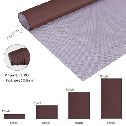 Faux Leather, Marine Vinyl PVC Leather for DIY Upholstery, Sofa Car Boat Seat Repair, Waterproof & Easy to Clean, Dark Brown(3 Yd 55x108 Inch) - color: Dark Brown, size: 3Yd (55x108inch)