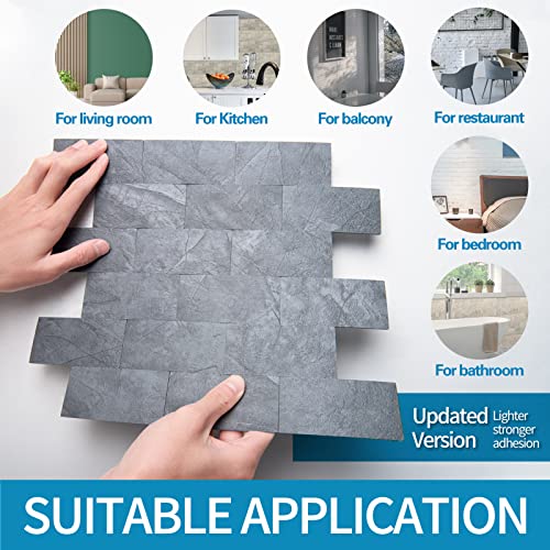 Art3d Peel and Stick Backsplash, Stick on Wall Tile, 10-Pack, Blue Grey - color: Blue Gray 10pcs