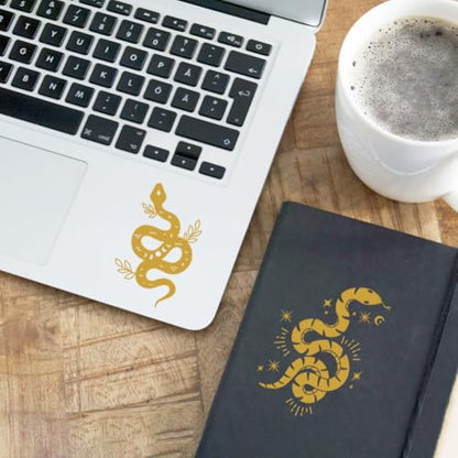Peacoblue Golden Snake Rub On Transfers for Furniture Craft 6"x12" - style: Golden Snake