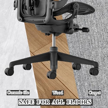 Office Chair Caster Wheels Replacement, 2.36"(60mm) Casters Replacement for Herman Miller Aeron Chair, Universal Size 11x22mm for Carpet and Hardwood Floors(Set of 5) - size: 11mm Stem No Brakes(for Aeron)