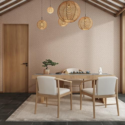 Haimin Fabric Wallpaper Textured Contact Paper (24in X 393in) Grasscloth Wallpaper Peel and Stick Faux Linen Wall Paper Waterproof Vinyl Self Adhesive (Light Brown-1) - color: Light Brown-1