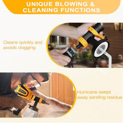 VONFORN Paint Sprayer, 700W Spray Paint Gun with 4 Nozzles & 3 Patterns - color: Yellow