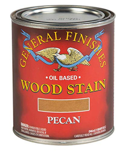 General Finishes Oil Based Penetrating Wood Stain, 1 Quart, Pecan - color: Pecan, size: 1 Quart