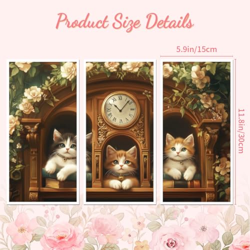 Peacoblue Bookcase Cat Rub On Transfers for Furniture Craft 6"x12" - style: Bookcase Cat