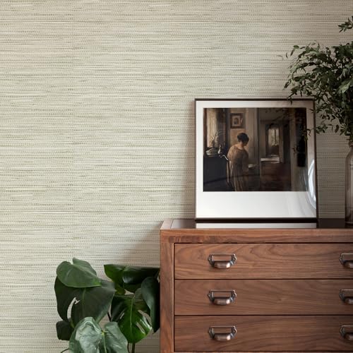 Rugreat Textured Grasscloth Wallpaper Peel and Stick 472inL 17.3inW - size: 17.3"×472"