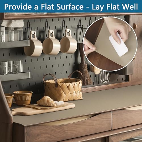Self Adhesive Shelf Liner, 11.8" x 236.2" Peel and Stick Drawer Liner Khaki - color: Khaki, size: 11.8"W x 236.2"L