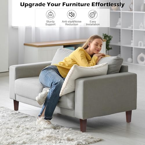 TURSTIN 16 PCS 6 Inch Wood Furniture Legs, Couch Legs Replacement, Brown - color: Brown, size: 6 Inch