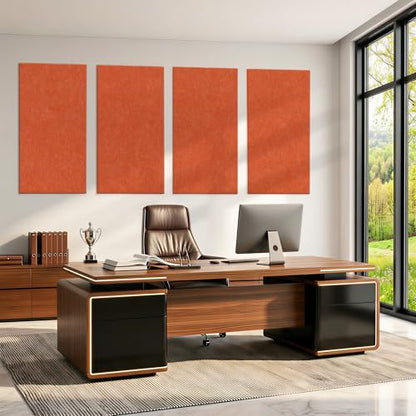 Acoustic Wall Panels,Peel and Stick,47.2"x23.6",4 Pack,Tangerine - color: Warm Tangerine, size: 4 Pack