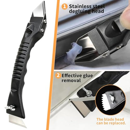 Caulking Tool Kit with Caulk Remover & Putty Knife Scraper