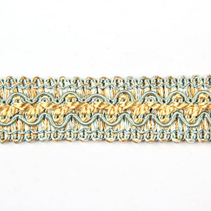 BEL AVENIR Braid Trim 0.78 inch 6.8 Yards Blue Gimp Fabric Trim - color: Blue