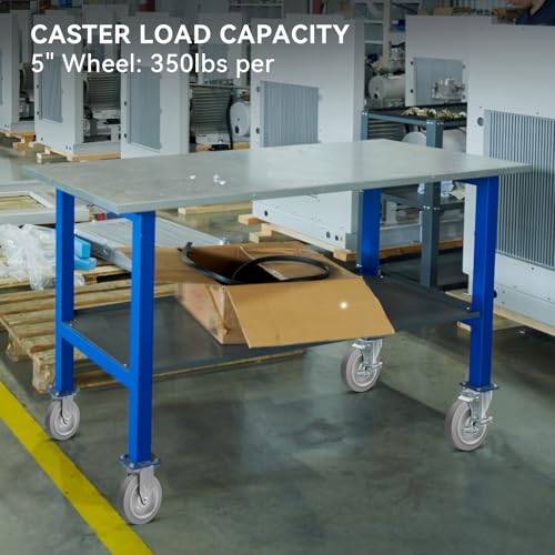 5'' Caster Wheels, Non-Marking Rubber Wheels for Cart Furniture, Set of 4 Industrial Wheel with 1400lbs Capacity (4 Wheel) - style: 5 inch Wheel