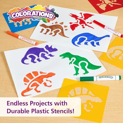 Washable Plastic Dinosaur Stencils - Set of 6 - style: Dinosaurs 6PK