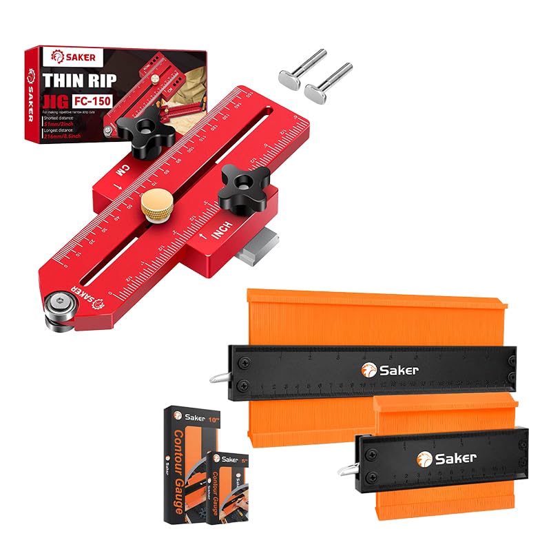 Saker Contour Gauge Duplication 5inch+10inch and Saker Thin Rip Jig Table Saw Jig Guide