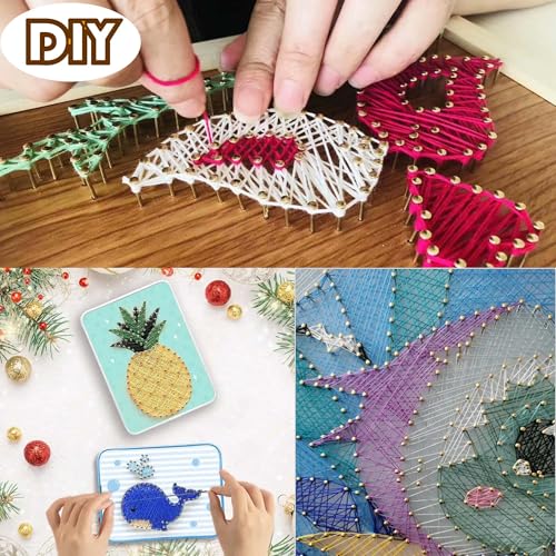 newlng 500PCS Small Nail Round Head Tiny Nails String Art Nails Hand-Made Hardware Accessories Fasteners Mini Nail 1.5mm X 25mm/0.06"X1"(DXL) Golden - color: Golden1.5*25mm