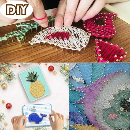 newlng 500PCS Small Nail Round Head Tiny Nails String Art Nails Hand-Made Hardware Accessories Fasteners Mini Nail 1.5mm X 20mm/0.06"X0.8"(DXL) Golden - color: Golden1.5*20mm