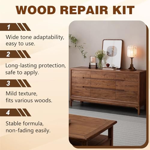 NuGrain Wood Repair Kit, Professional Wood Floor Scratch Repair,Easy-Fix Wood Furniture Repair- Restores Wood Scratch, Covers Nicks, Hides Minor Defects, Restore a Finish for Wood