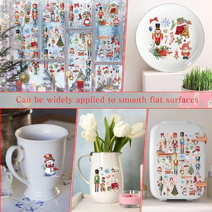 12 Pcs Christmas Rub-On Transfers for Furniture & Crafts, 6 x 6 Inch - style: Nutcracker