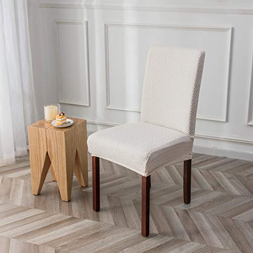 Genina Stretch Chair Covers for Dining Room Kitchen Parsons Set of 4 - color: White, size: 15-19in Not waterproof