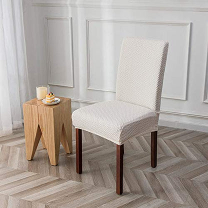 Genina Stretch Chair Covers for Dining Room Kitchen Parsons Set of 4 - color: White, size: 15-19in Not waterproof