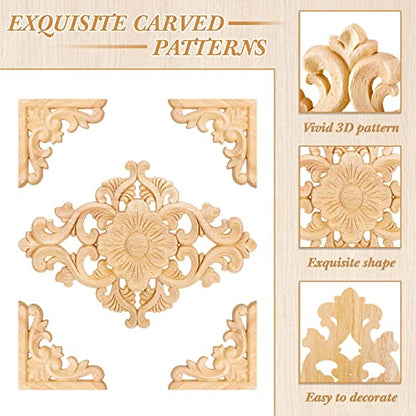 Vicenpal 20 Pcs Wood Appliques and Onlays for Furniture