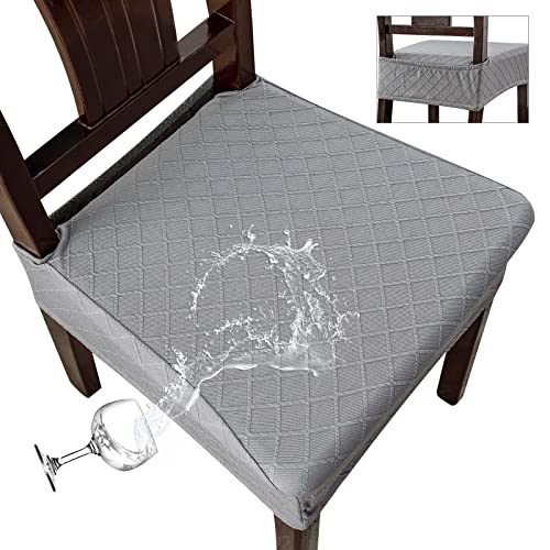 Genina Waterproof Chair Covers for Dining Room,Set of 6,Light Gray - color: Light Gray, size: 6PCS