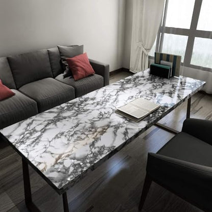 Yenhome 30"X393" Marble Vinyl Countertop Wrap Waterproof Contact Paper Peel and Stick Countertops for Kitchen Bathroom Backsplash Self Adhesive Wallpaper Glossy Grey Marble Contact Paper for Cabinets - size: 30"W x 393"L