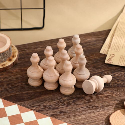 10Pcs Unfinished Wood Finials 2.55" .06" Natural Solid