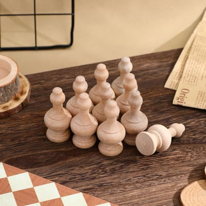 10Pcs Unfinished Wood Finials 2.55" .06" Natural Solid