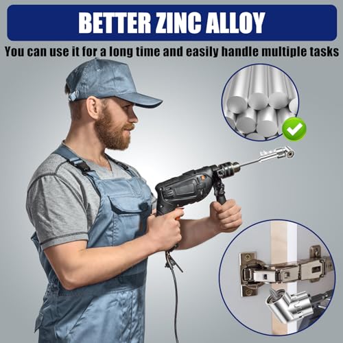 105° Right Angle Drill Adapter Set, Long & Short with Bits for Tight Space