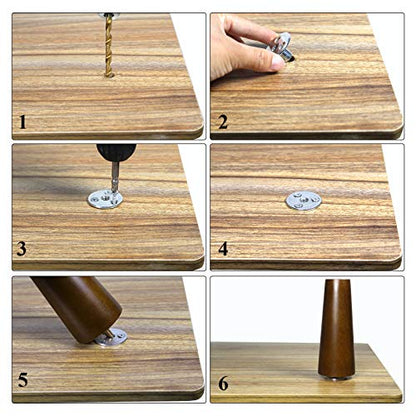 5/16'' Round Base Screw-in T-Nuts Furniture Sofa Hardware with Screw and Rubber Pad Set of 4 - size: 5/16 inch (4pcs) Hardware