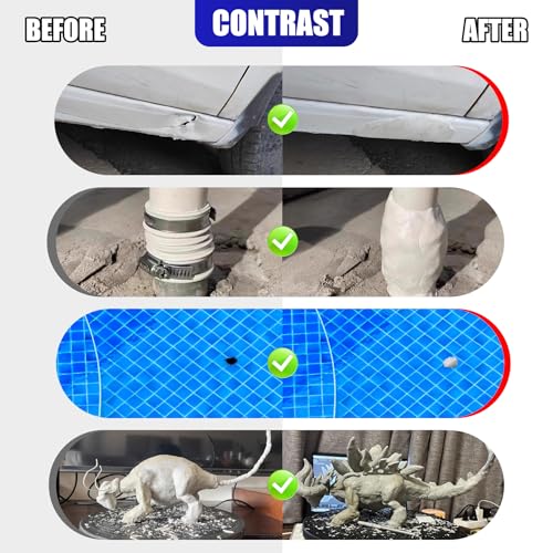 Epoxy Putty 10oz/280g Pool Putty - 2 Part A&B Epoxy Sculpt Clay, Waterproof Filler for Underwater/Above Fast Repair, Pipes, Leaks, Cracks, Holes, Bonds Plastic, Wood, Metal, Tile, Ceramics (Grey) - color: Grey