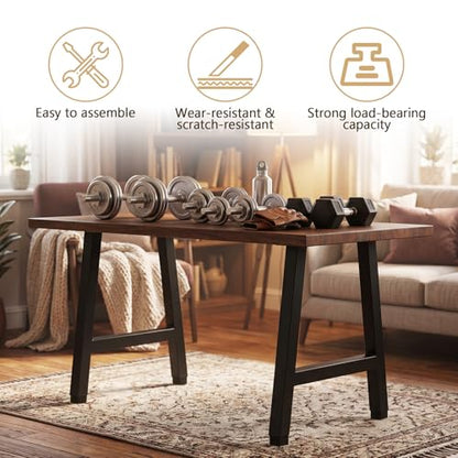Metal Furniture Legs, Black Set of 2, 22H x 15W - size: 22 IN