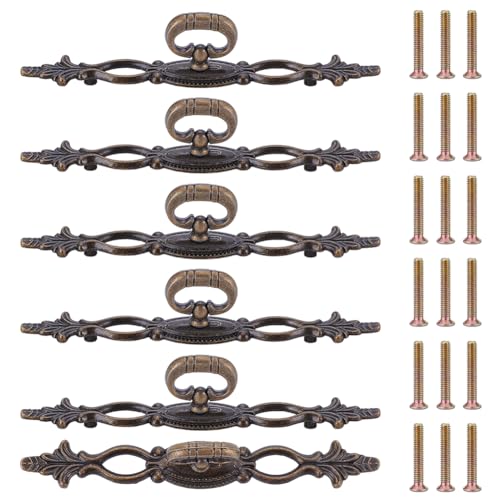 ANATTASOUL 6PCS Vintage Ring Drawer Pulls for Dresser Drawers(6.38"x0.87") - size: 6.38"x0.87"