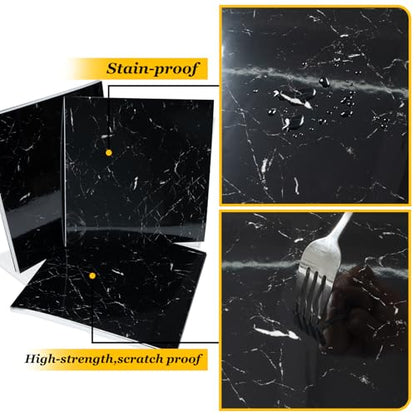 20 Sheets Peel and Stick Backsplash, 11.8"x11.8" Stick on Backsplash Tile Stickers Self Adhesive Backsplash Tile for Kitchen Bathroom Laundry Room - color: Black Marble, size: 20 PACK