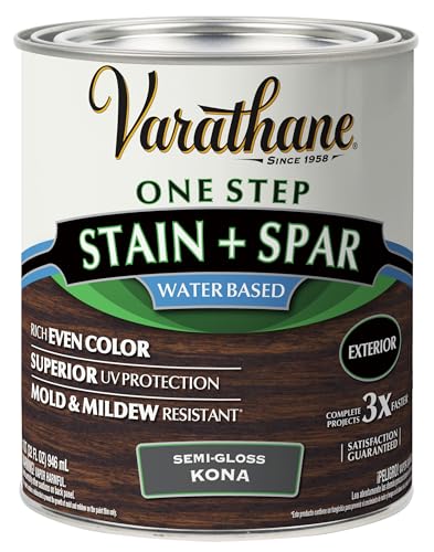 Varathane One Step Stain & Spar Semi-Gloss Kona Wood Finish - color: Kona, size: Quart (Pack of 1)
