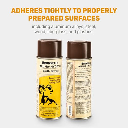 Brownells Aluma-Hyde II Epoxy Based Firearm Finish Spray Coating Protection Paint, Aerosol Can, 12 oz. (340g) Earth Brown - color: Earth Brown