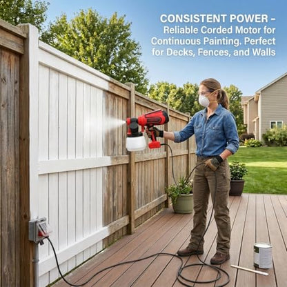 Side-Refill HVLP Paint Sprayer for House Painting