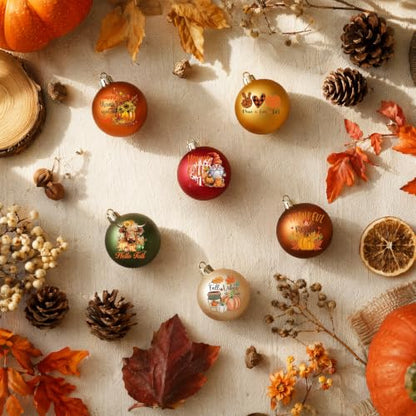 AFRITEE Mini Fall Rub on Transfers Pumpkin Ornaments Sticker for Glass Jars - style: Spice